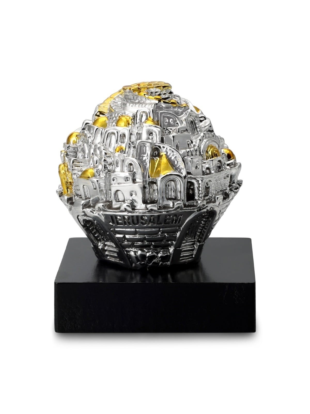 Jerusalem Ball on Base Silver Plated Miniature